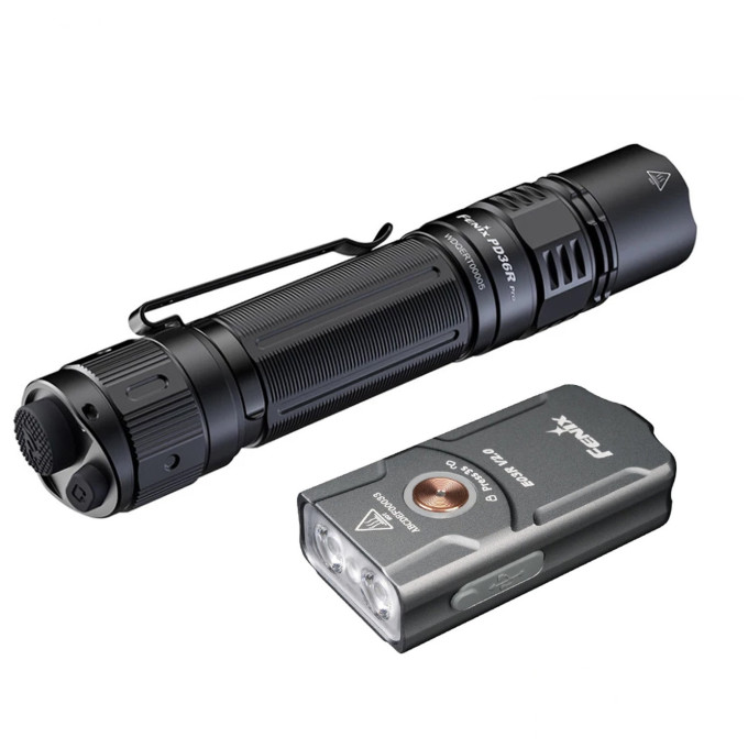 Набор тактический фонарь FENIX PD36R Pro + брелок E03R V2.0 Grey (Bonus Kit) PD36RPROE03RV20GY